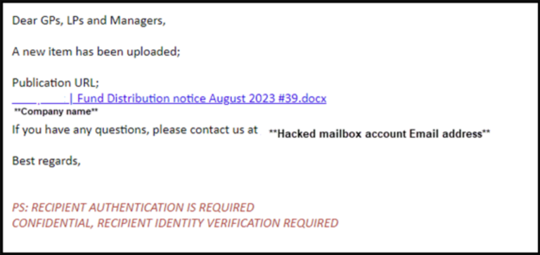 active phishing attempt email screenshot